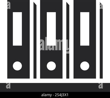 Symbol für Office-Ordner. Einfache Illustration des Vektorsymbols für Büroordner für Webdesign isoliert auf weißem Hintergrund. Office-Ordnersymbol, einfache Ausführung Stock Vektor