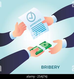 Hintergrund des Bestechungskonzepts. Isometrische Illustration des Bribery Vector Concept-Hintergrunds für Web-Design. Hintergrund des Bestechungskonzepts, isometrischer Stil Stock Vektor