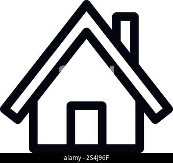 Holzhaus-Symbol. Umreißen Sie Holzhaus-Vektor-Symbol für Webdesign isoliert auf weißem Hintergrund. Holzhaus-Ikone, umrissener Stil Stock Vektor