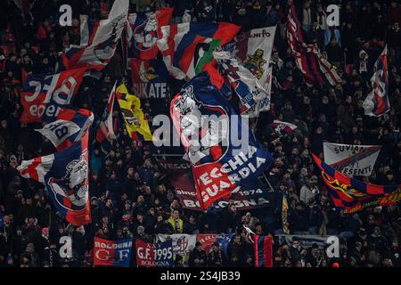 Bologna, Italien. Januar 2025. Bologna FC Fans beim Spiel Bologna FC vs AS Roma, italienische Fußball Serie A in Bologna, Italien, 12. Januar 2025 Credit: Independent Photo Agency/Alamy Live News Stockfoto