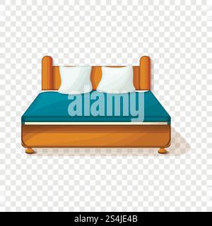 King-Size-Bett-Symbol. Cartoon des King-Size-Bett-Vektor-Icons für Web-Design. King-Size-Bett-Symbol, Cartoon-Stil Stock Vektor