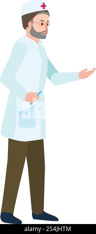 Doktor man Symbol. Flache Illustration des Doktor-man-Vektorsymbols für Web-Design. Doktor man Ikone, flacher Stil Stock Vektor