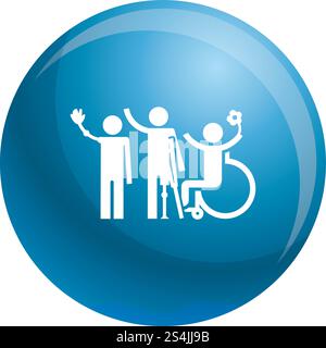 Mann im Rollstuhl Symbol. Einfache Illustration des Mannes im Rollstuhl-Vektor-Symbol für Web-Design isoliert auf weißem Hintergrund. Mann im Rollstuhl Ikone, einfacher Stil Stock Vektor