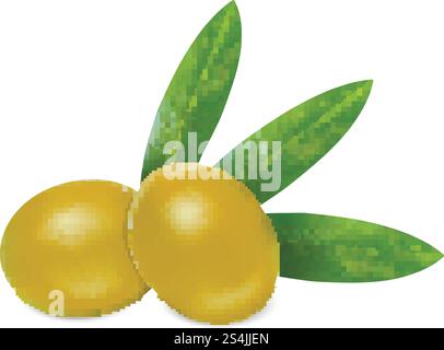 Symbol für frische Oliven. Realistische Illustration eines Vektorsymbols für frische Oliven für Webdesign. Frische Oliven, realistischer Stil Stock Vektor