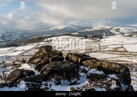 Hope Valley von Owler Tor, Peak District Stockfoto