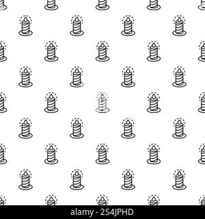 Brennende Kerze Muster nahtlose Vektorwiederholung für jedes Webdesign. Brennender Kerzenmuster nahtloser Vektor Stock Vektor