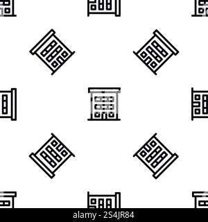 Nahtlose Vektorwiederholung für jedes Webdesign. Nahtloser Vektor des Stadthaus-Musters Stock Vektor