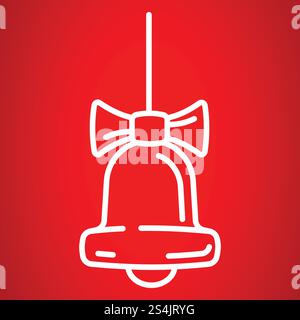 Weihnachtsglocke. Umreißen Sie Weihnachtsglocke Vektor-Symbol für Webdesign. Weihnachtsglocke, Outline-Stil Stock Vektor
