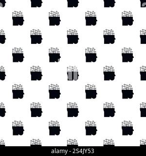 Nahtlose Vektorwiederholung für jedes Webdesign mit intelligentem Gehirn-Mind-Muster. Nahtloser Vektor mit intelligentem Gehirn-Geist-Muster Stock Vektor