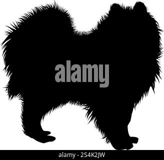 Samoyed Hund Silhouette. Glatte Vector Illustration. Stock Vektor