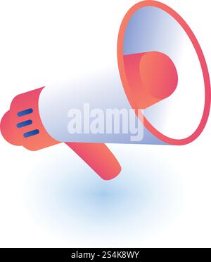 Handlautsprechersymbol. Isometrisch des Handlautsprecher-Vektorsymbols für Webdesign isoliert auf weißem Hintergrund. Handlautsprechersymbol, isometrischer Stil Stock Vektor