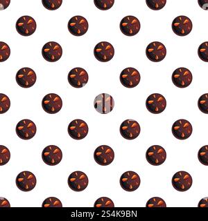 Erdnussschoko Keksmuster nahtlose Vektorwiederholung für jedes Webdesign. Erdnussschoko Keksmuster nahtloser Vektor Stock Vektor