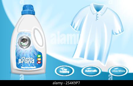 Hintergrund des Wäschekonzepts. Realistische Illustration des Wäschevektorkonzepts Hintergrund für Webdesign. Wäschekonzept Hintergrund, realistischer Stil Stock Vektor