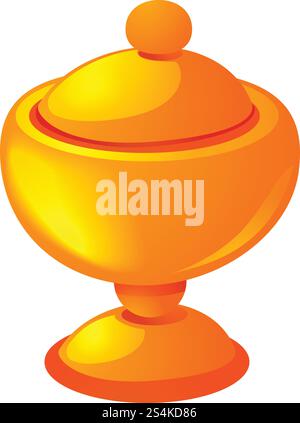 Goldene Tasse. Cartoon des goldenen Cup Vektor-Icons für Web-Design isoliert auf weißem Hintergrund. Goldbecher-Symbol, Cartoon-Stil Stock Vektor