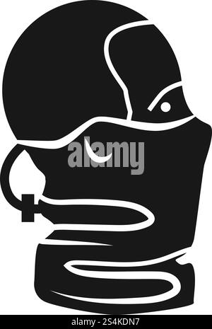 Ski-Balaclava-Symbol. Einfache Illustration des Ski-Balaclava-Vektorsymbols für Web-Design isoliert auf weißem Hintergrund. Ski-Balaclava-Symbol, einfacher Stil Stock Vektor