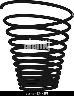 Symbol für spiralförmigen Keil. Einfache Illustration des spiralförmigen Keilvektorsymbols für Webdesign isoliert auf weißem Hintergrund. Symbol mit spiralförmigem Keil, einfacher Stil Stock Vektor