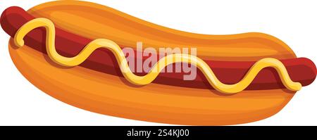 Hotdog-Symbol. Cartoon des Hot-Dog-Vektor-Symbols für Web-Design isoliert auf weißem Hintergrund. Hot Dog-Ikone, Cartoon-Stil Stock Vektor