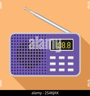 Modernes Funksymbol. Flache Illustration eines modernen Funkvektorsymbols für Webdesign. Modernes Radio-Symbol, flacher Stil Stock Vektor