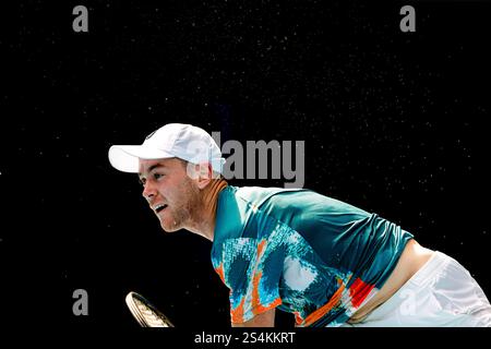 Melbourne, Australien. Januar 2025. Tennis: Grand Slam - Australian Open, Männer Singles, 1. Runde. Thompson (Australien) - Koepfer (Deutschland). Dominik Koepfer in Aktion. Frank Molter/dpa/Alamy Live News Stockfoto