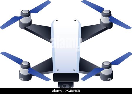 Premium-Drohne-Symbol. Isometrisch des Premium-Drohnen-Vektorsymbols für Webdesign isoliert auf weißem Hintergrund. Premium-Drohne-Symbol, isometrischer Stil Stock Vektor
