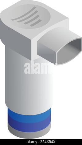 Symbol für Inhalator. Isometrisch des Inhalator-Vektorsymbols für Webdesign isoliert auf weißem Hintergrund. Symbol für Inhalator, isometrisch Stock Vektor
