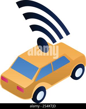 Symbol für intelligentes Fahrzeug. Isometrie des intelligenten Vektorsymbols für Webdesign isoliert auf weißem Hintergrund. Intelligentes Auto-Symbol, isometrischer Stil Stock Vektor