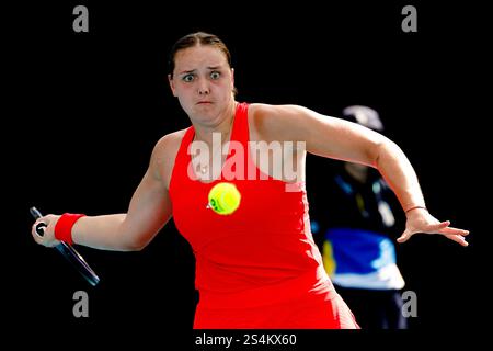 Melbourne, Australien. Januar 2025. Tennis: Grand Slam - Australian Open, Damen Singles, 1. Runde. Niemeier (Deutschland) - Chwalinska (Polen). Jule Niemeier in Aktion. Frank Molter/dpa/Alamy Live News Stockfoto