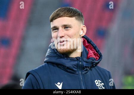 Bologna, Italien. Januar 2025. Sam Beukema (Bologna FC) Porträt während des Spiels Bologna FC vs AS Roma, italienischer Fußball Serie A in Bologna, Italien, 12. Januar 2025 Credit: Independent Photo Agency/Alamy Live News Stockfoto