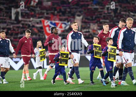 Bologna, Italien. Januar 2025. Dallinga Thijs (Bologna FC) während des Spiels Bologna FC vs AS Roma, italienische Fußball Serie A in Bologna, Italien, 12. Januar 2025 Credit: Independent Photo Agency/Alamy Live News Stockfoto