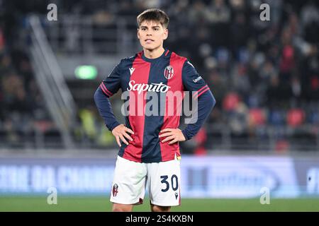 Bologna, Italien. Januar 2025. Benjamin Dominguez (Bologna FC) während des Spiels Bologna FC vs AS Roma, italienische Fußball Serie A in Bologna, Italien, 12. Januar 2025 Credit: Independent Photo Agency/Alamy Live News Stockfoto