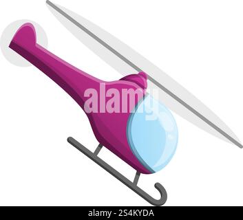 Violettes Hubschraubersymbol. Cartoon des lila Hubschraubervektorsymbols für Webdesign isoliert auf weißem Hintergrund. Lila Helikopter-Symbol, Cartoon-Stil Stock Vektor