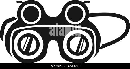 Symbol für runde Schweißbrillen. Einfache Illustration des Schweißers Runde Brille Vektor Symbol für Web Design isoliert auf weißem Hintergrund. Schweißgerät Rundbrille Symbol, schlichter Stil Stock Vektor