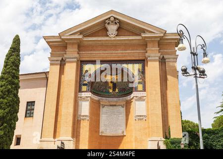 Byzantinische Mosaike (Kopien aus dem 18. Jahrhundert) auf dem Triklinium Leoninum, Rom, Italien. Stockfoto
