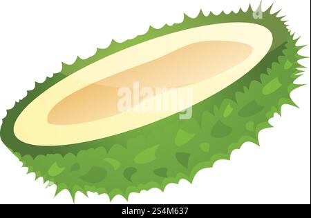 Die Hälfte der Dura-Ikone. Cartoon der Hälfte des Dura-Vektor-Icons für Web-Design isoliert auf weißem Hintergrund. Die Hälfte der Dura-Ikone, Cartoon-Stil Stock Vektor