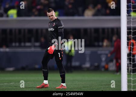 Bologna, Italien. Januar 2025. Lukasz Skorupski (Bologna) während des italienischen Spiels der Serie A zwischen Bologna 2-2 Roma im Renato Dallara Stadion am 12. Januar 2025 in Bologna, Italien. Kredit: Maurizio Borsari/AFLO/Alamy Live News Kredit: Aflo Co. Ltd./Alamy Live News Stockfoto