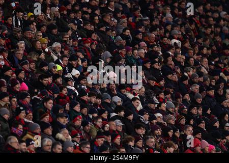 Bologna, Italien. Januar 2025. Fans (Bologna) beim italienischen Spiel der Serie A zwischen Bologna 2-2 Roma im Renato Dallara Stadion am 12. Januar 2025 in Bologna, Italien. Kredit: Maurizio Borsari/AFLO/Alamy Live News Kredit: Aflo Co. Ltd./Alamy Live News Stockfoto