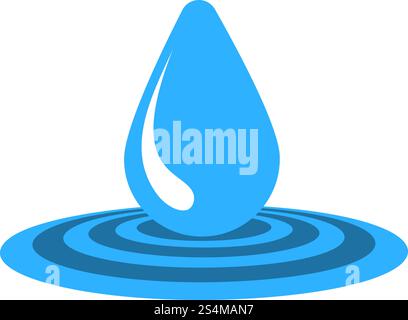 Water Drop Symbol. Flache Farbgestaltung. Vector Illustration. Stock Vektor