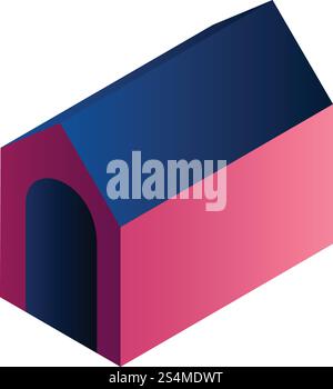 Hundehaus-Symbol. Isometrisch des Hundehaus-Vektorsymbols für Webdesign isoliert auf weißem Hintergrund. Hundehaus-Symbol, isometrischer Stil Stock Vektor