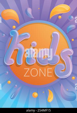Kids Zone Concept Banner. Zeichentrickillustration der Kinder Zone Vektor Konzept Banner für Web Design. Kids Zone Concept Banner, Cartoon Stil Stock Vektor