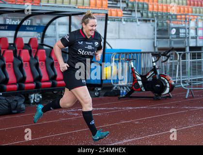 London, Großbritannien. Januar 2025. Marlie Packer von Saracens Women bei ihrem 100. Club-Auftritt während des Premiership Womens Rugby Matches zwischen Saracens Women und Leicester Tigers Women im StoneX Stadium in London, England am 11. Januar 2025. Foto von Phil Hutchinson. Nur redaktionelle Verwendung, Lizenz für kommerzielle Nutzung erforderlich. Keine Verwendung bei Wetten, Spielen oder Publikationen eines einzelnen Clubs/einer Liga/eines Spielers. Quelle: UK Sports Pics Ltd/Alamy Live News Stockfoto
