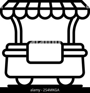Symbol für Fast-Food-Kiosk. Umreißen des Fast Food Kiosk Vektorsymbols für Webdesign isoliert auf weißem Hintergrund. Fastfood-Kiosk-Symbol, umrissener Stil Stock Vektor