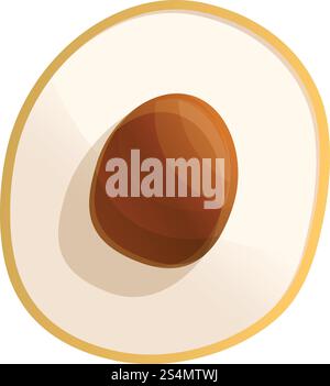 Diät Half-Longan-Symbol. Cartoon von Diät Halb-Longan-Vektor-Symbol für Web-Design isoliert auf weißem Hintergrund. Diät Half-Longan-Ikone, Cartoon-Stil Stock Vektor