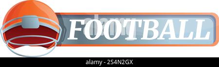 Logo des American Football-Helms. Cartoon des american Football Helm Vektor Logo für Web Design isoliert auf weißem Hintergrund. Logo des American Football-Helms im Cartoon-Stil Stock Vektor