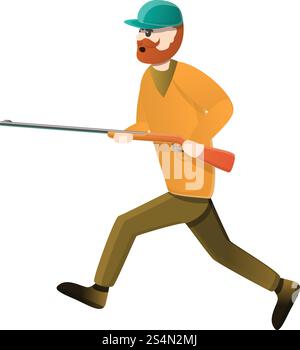 Symbol für Jägerspaziergang. Cartoon des Jägers Walking Vektor Symbol für Web Design isoliert auf weißem Hintergrund. Hunter Walking-Symbol, Cartoon-Stil Stock Vektor