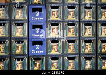 Bierkästen in der Chodovar Brauerei und Bierkur Tschechien Stockfoto