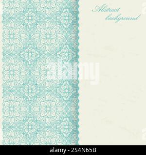 Mandala-Hintergrunddesign. Vintage-Poster mit asiatischen, arabischen und tibetischen Blumen-Ornamenten. Vektorabbildung. Mandala-Hintergrunddesign. Vintage-Poster mit Blumen asiatisch, arabisch Stock Vektor