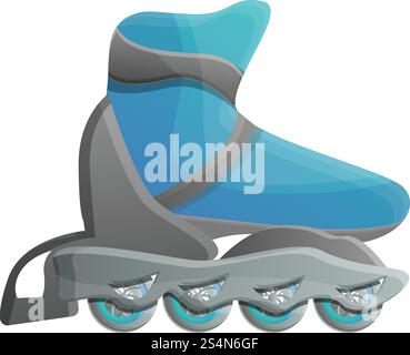 Blaues Inline-Skates-Symbol. Zeichentrick des blauen Inline Skates Vektorsymbol für Webdesign isoliert auf weißem Hintergrund. Blaue Inline-Skates-Ikone, Cartoon-Stil Stock Vektor