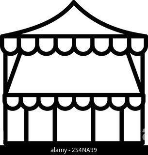 Symbol für den Außenkiosk. Umrisssymbol für Kiosk im Freien für Webdesign isoliert auf weißem Hintergrund. Ikone im Außenbereich, Umrissstil Stock Vektor