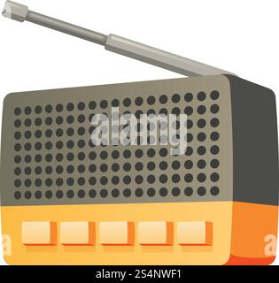 Taste Antennenradio-Symbol. Cartoon des Knopfantenne Funkvektorsymbols für Webdesign isoliert auf weißem Hintergrund. Symbol für Antennenradio, Cartoon-Stil Stock Vektor