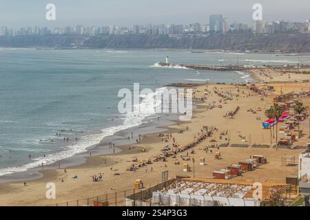 Agua Dulce Beach, Bezirk Chorrillos - Lima, Peru Stockfoto